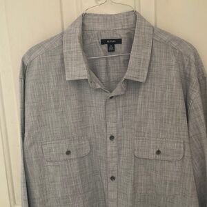 Alfani Light Gray Textured Shirt